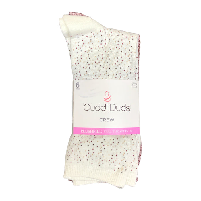 Cuddl Duds Women's Plushfill Crew Sock 6-Pack, One Size