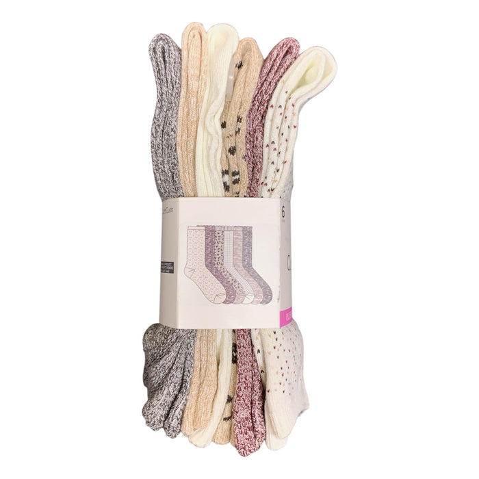 Cuddl Duds Women's Plushfill Crew Sock 6-Pack, One Size