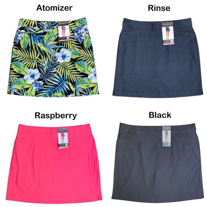 Rafaella Women's Stretch Skort with Pockets, Classic Fit, Mid-Thigh, Plus Size