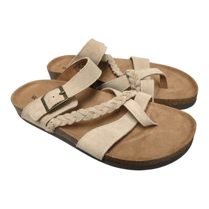Mountain Sole Women's Slip-on Braided Leather Sandal with Molded Footbed