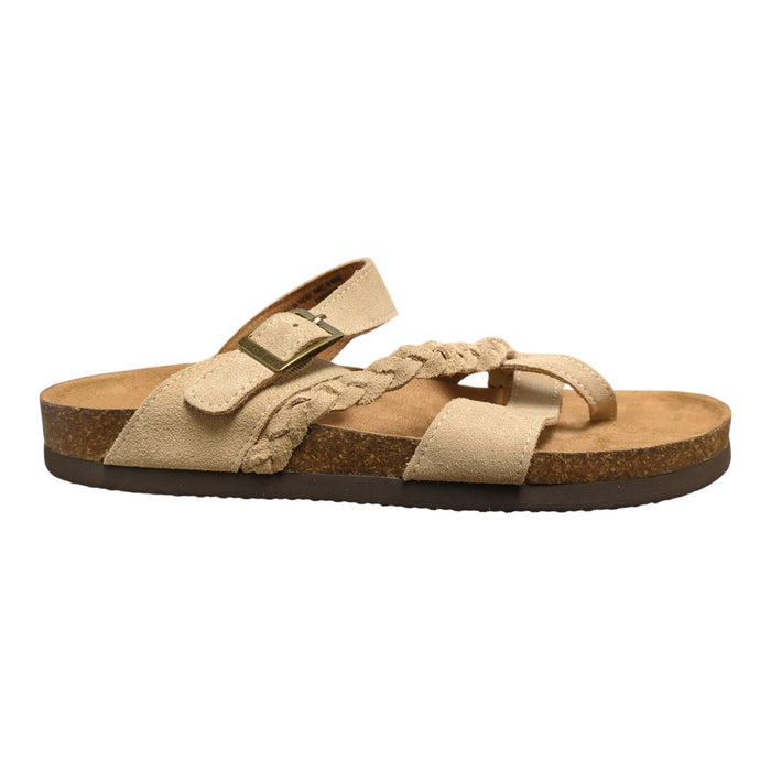 Mountain Sole Women's Slip-on Braided Leather Sandal with Molded Footbed
