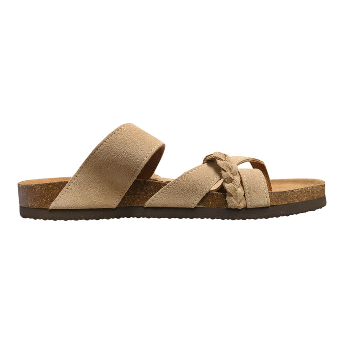 Mountain Sole Women's Slip-on Braided Leather Sandal with Molded Footbed