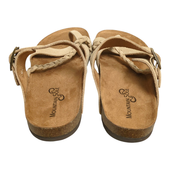 Mountain Sole Women's Slip-on Braided Leather Sandal with Molded Footbed