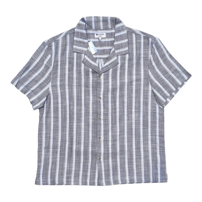 Sperry Men's Textured Stretch Cotton Short Sleeved Camp Collar Shirt