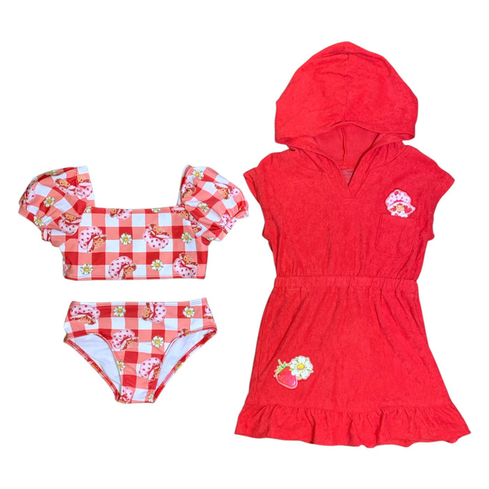 DreamWave Girls 2-Piece Hooded Cover Up and Swimsuit Set