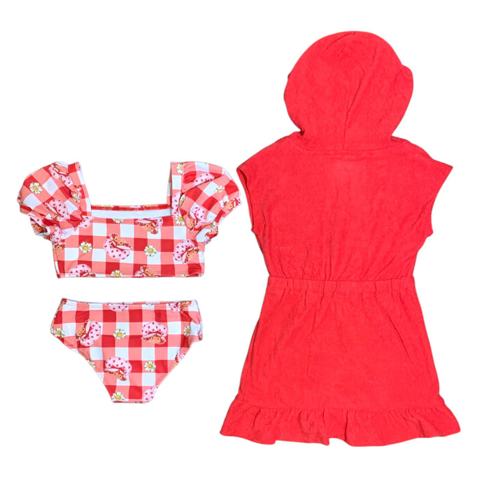 DreamWave Girls 2-Piece Hooded Cover Up and Swimsuit Set