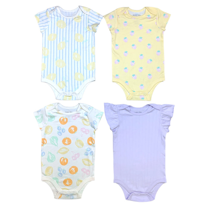 Member's Mark Baby's Organic Cotton Bodysuits, 4 Pack, Long Sleeve, Snap Closure