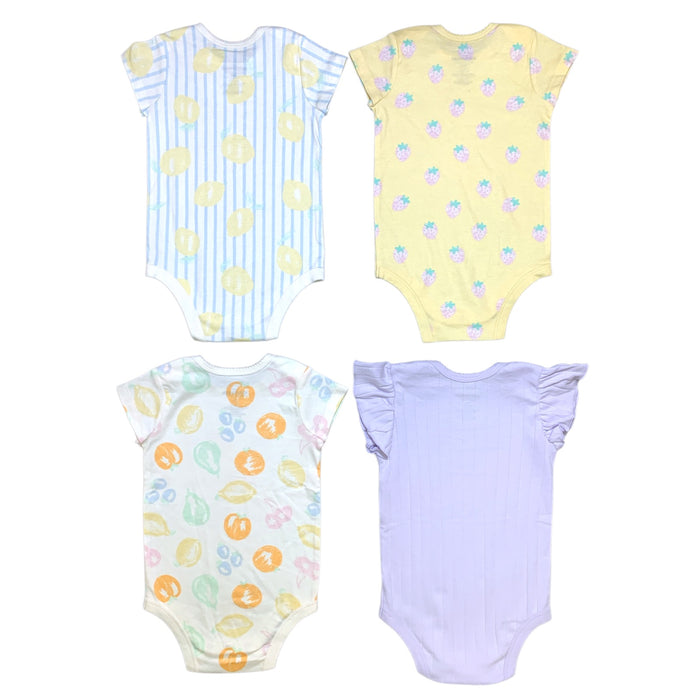Member's Mark Baby's Organic Cotton Bodysuits, 4 Pack, Long Sleeve, Snap Closure