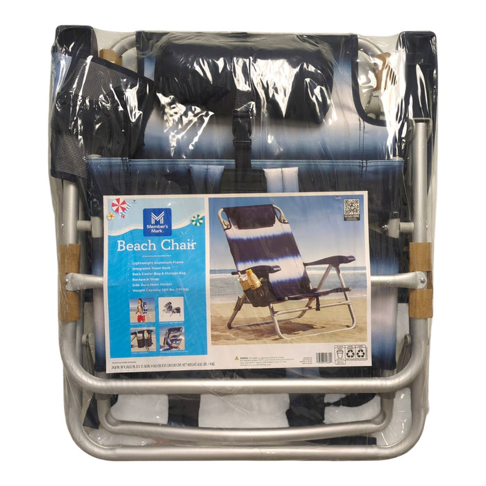 Member's Mark Reclining Beach Chair with Backpack Straps