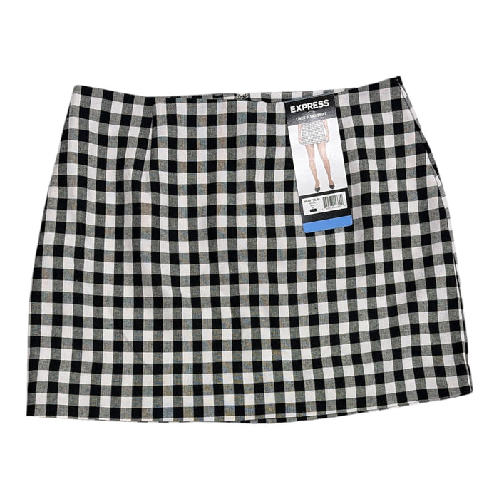 Express Women's High-Rise Lightweight Fitted Linen Blend Mini Skirt
