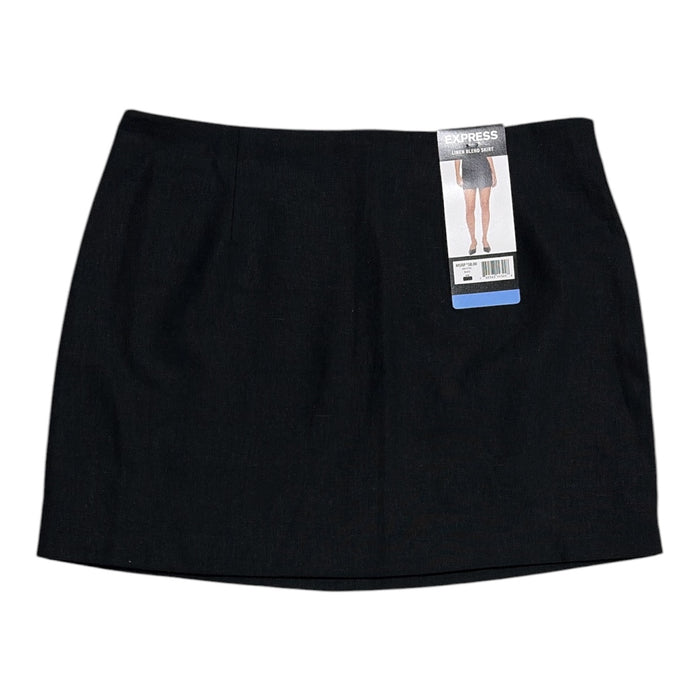 Express Women's High-Rise Lightweight Fitted Linen Blend Mini Skirt