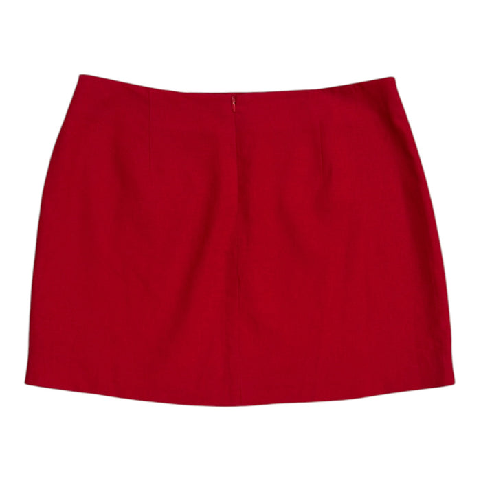 Express Women's High-Rise Lightweight Fitted Linen Blend Mini Skirt