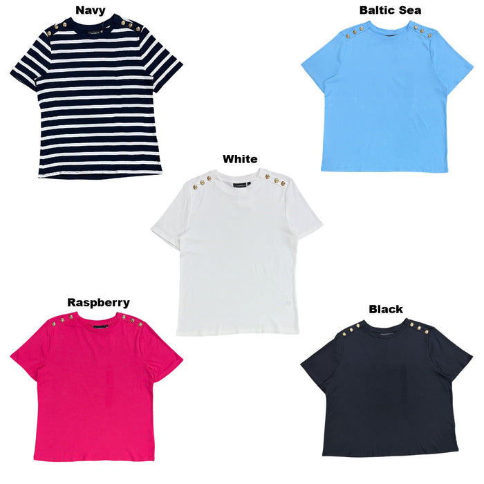 Rafaella Women's Classic Fit Midweight Crewneck Short Sleeve T-Shirt
