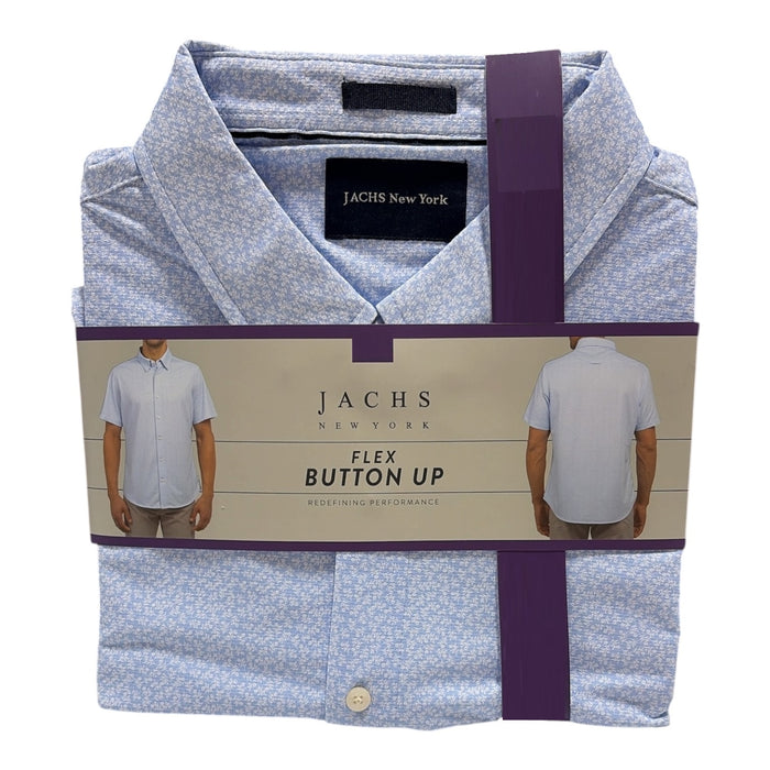 Jachs Men's Short Sleeve Lightweight 4-Way Stretch Flex Button-Up Shirt