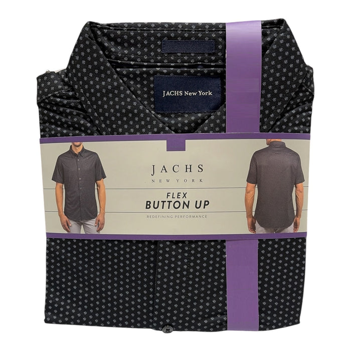 Jachs Men's Short Sleeve Lightweight 4-Way Stretch Flex Button-Up Shirt