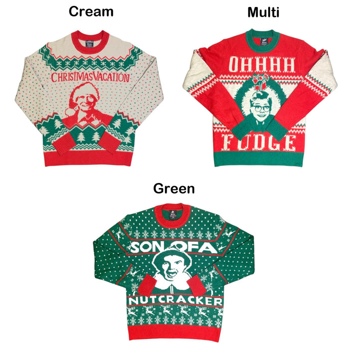 Licensed Men's Holiday Crewneck Sweater, Relaxed Fit, Easy Care