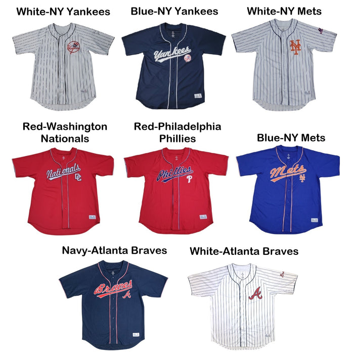 MLB Adult Button Down Embroidered Team Logo Jersey