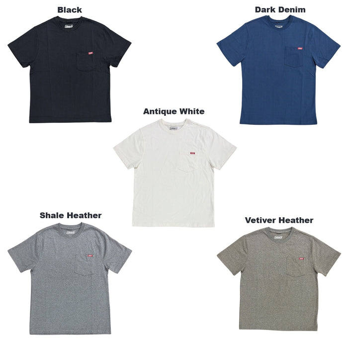 Coleman Men's Heavyweight Cotton Short Sleeve Relaxed Fit Pocket T-Shirt