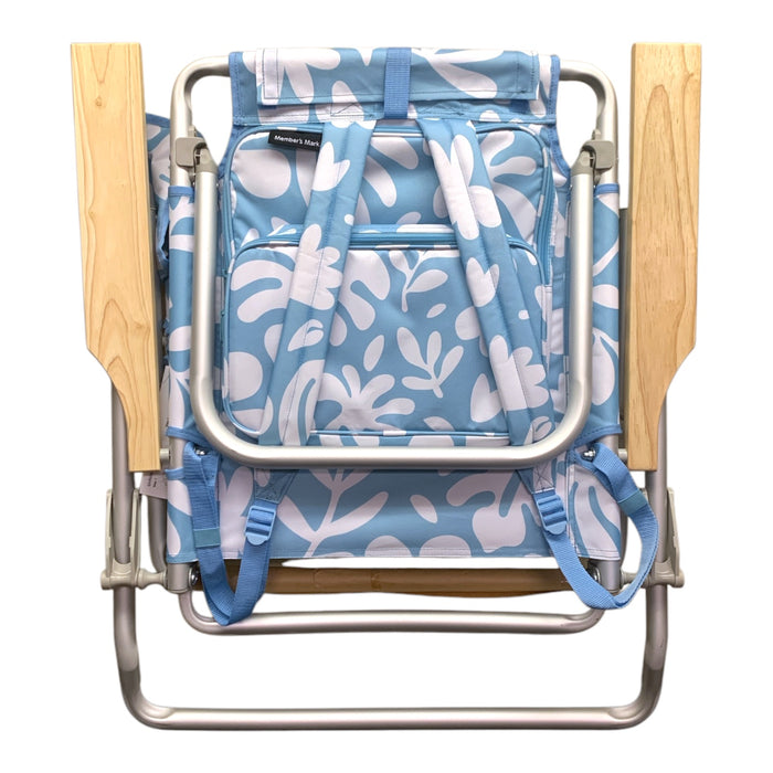 Member's Mark Beach Chair with Beech Wood Armrests, 5 Positions with Back Straps