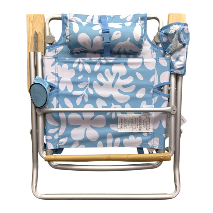 Member's Mark Beach Chair with Beech Wood Armrests, 5 Positions with Back Straps
