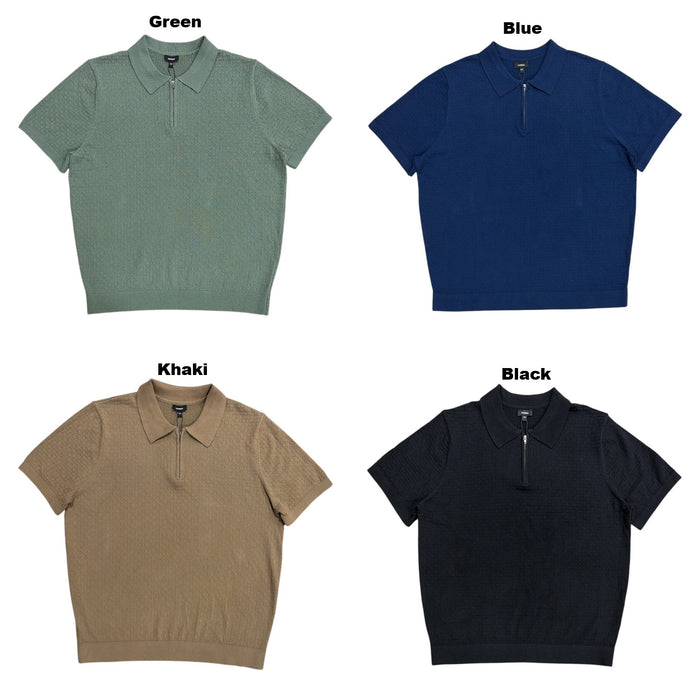 Express Men's Soft Knit Short Sleeve Quarter Zip Sweater Polo
