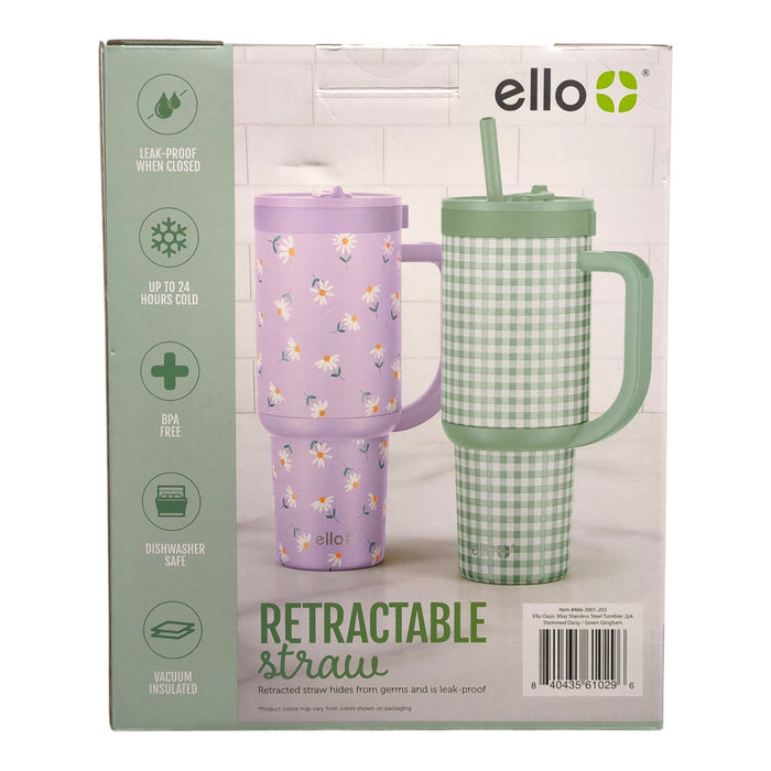 Ello Oasis Go 30oz Leak-Proof Stainless Steel Tumbler, 2 Pack