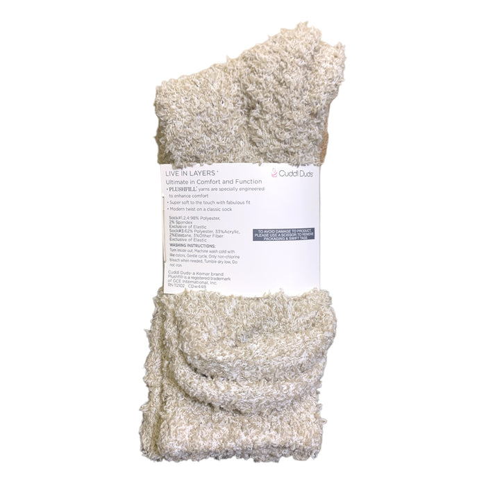 Cuddl Duds Women's Plushfill Crew-Length Cozy Boot Sock 4-Pack, One Size (4-10)