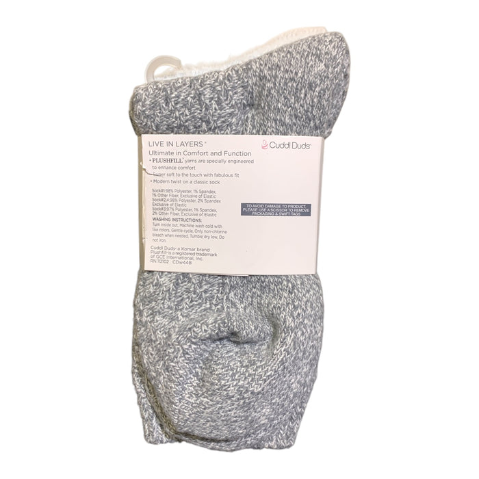 Cuddl Duds Women's Plushfill Crew-Length Cozy Boot Sock 4-Pack, One Size (4-10)