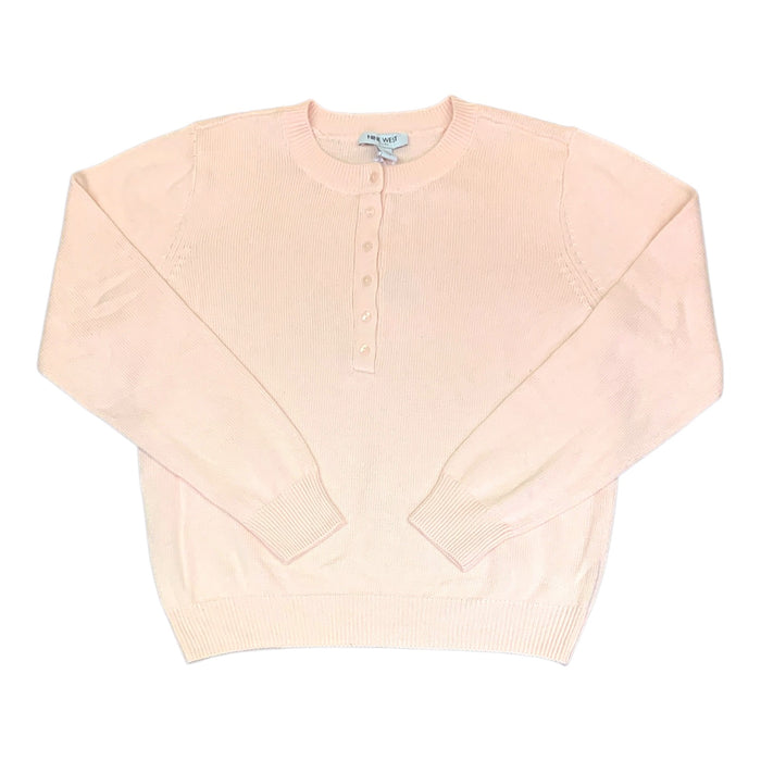 Nine West Women's Sweater Henley, Crew Neck, Long Sleeve with Ribbed Cuff