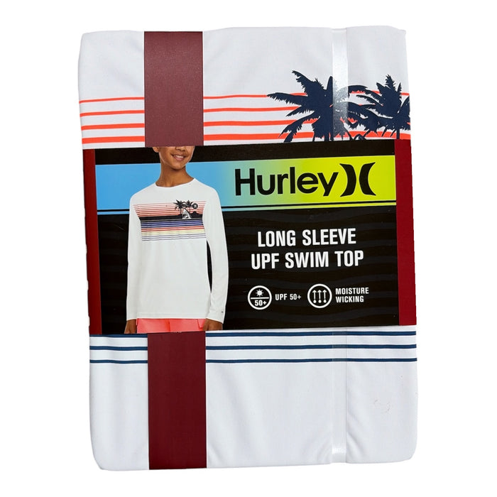 Hurley Boys Moisture Wicking UPF 50+ Long Sleeve Swimming T-Shirt
