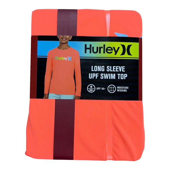 Hurley Boys Moisture Wicking UPF 50+ Long Sleeve Swimming T-Shirt