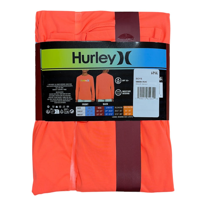 Hurley Boys Moisture Wicking UPF 50+ Long Sleeve Swimming T-Shirt