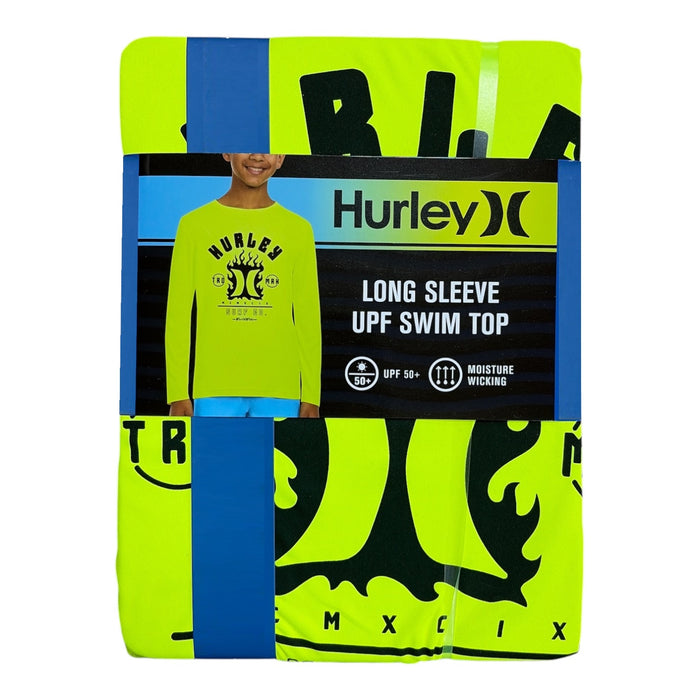 Hurley Boys Moisture Wicking UPF 50+ Long Sleeve Swimming T-Shirt
