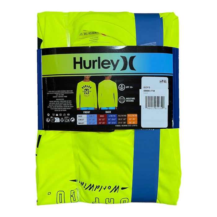 Hurley Boys Moisture Wicking UPF 50+ Long Sleeve Swimming T-Shirt