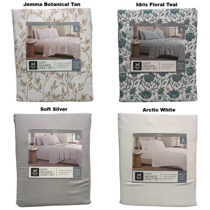 Member's Mark Luxuriously Soft Washed Shrink-Resistant Sheet Set, Full