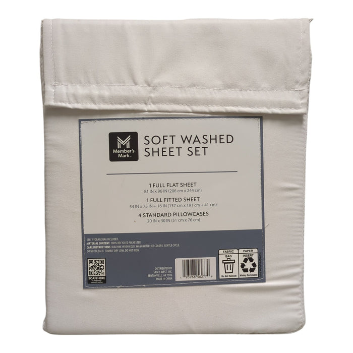 Member's Mark Luxuriously Soft Washed Shrink-Resistant Sheet Set, Full