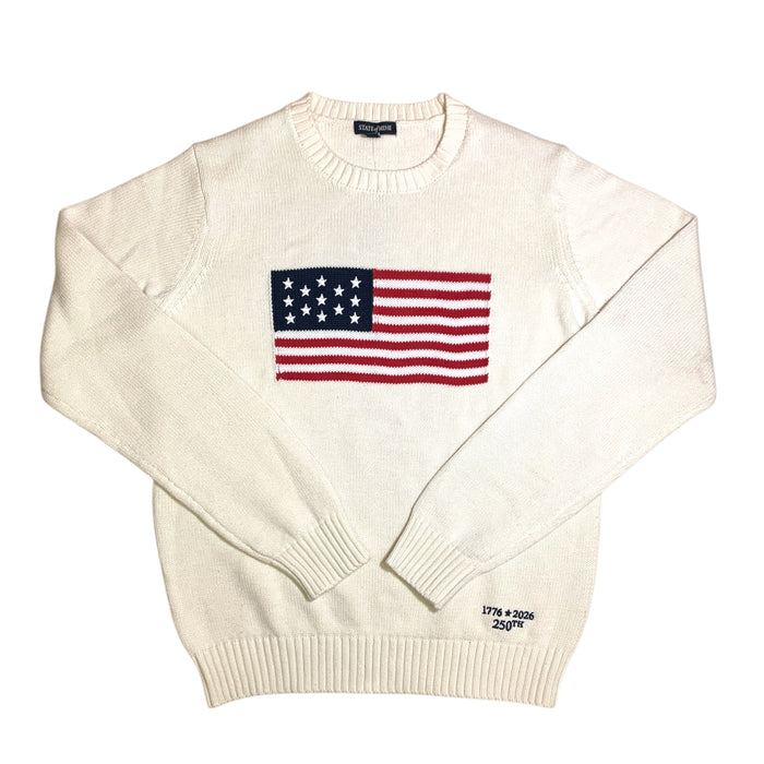 State of Mine Unisex Adult Americana Patriotic Flag Sweater