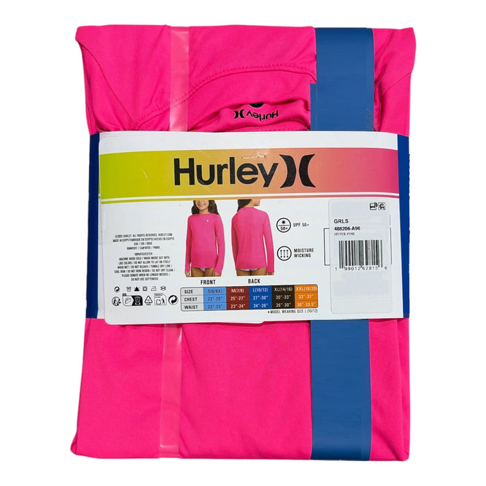 Hurley Girls Standard Fit Moisture Wicking UPF 50+ Long Sleeve T-Shirt