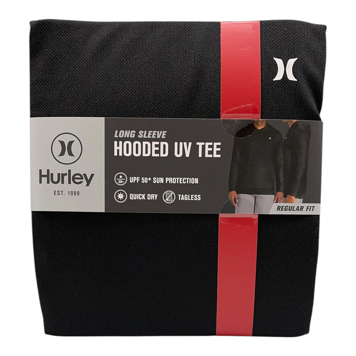 Hurley Men's  Hooded Regular Fit Long Sleeve Quick Dry Mesh UPF 50 Tee