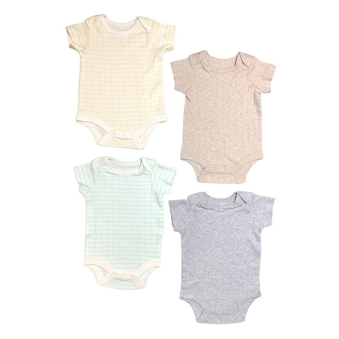 Member's Mark Baby's Organic Cotton Bodysuits, 4 Pack, Long Sleeve, Snap Closure