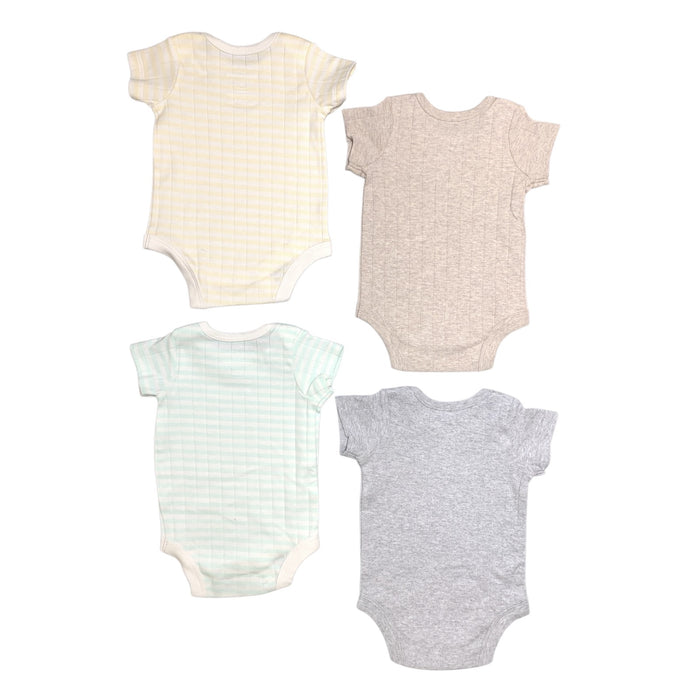 Member's Mark Baby's Organic Cotton Bodysuits, 4 Pack, Long Sleeve, Snap Closure