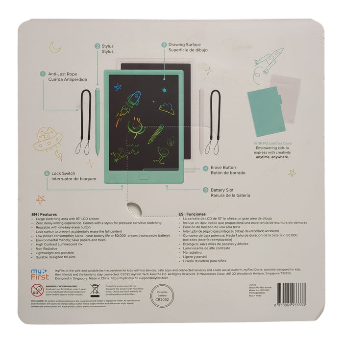 myFirst Lightweight & Portable 10" Color LCD Sketch Pro Neo Pad Bundle