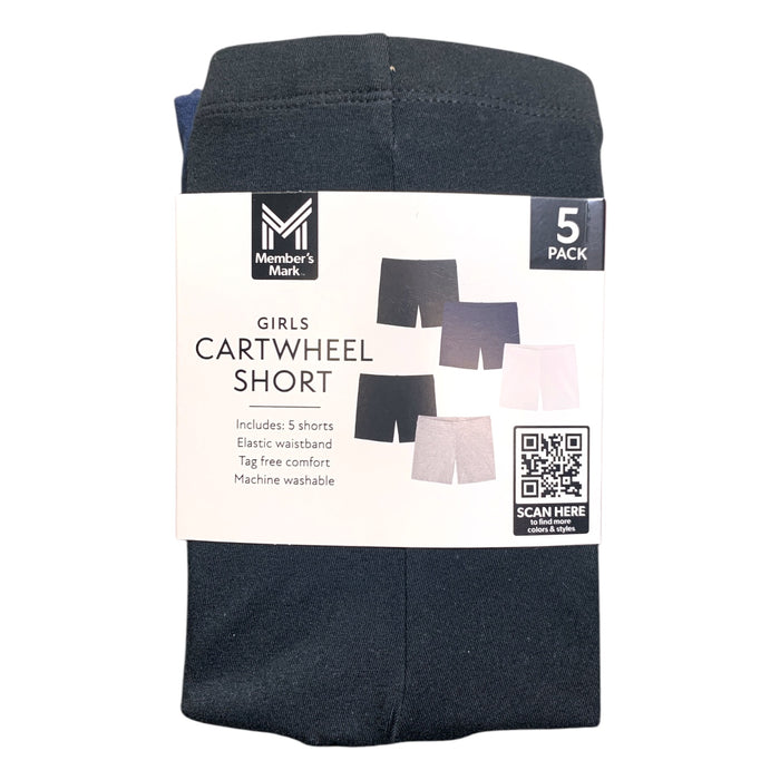 Member's Mark Girl's 5-Pack Cartwheel Short, Elastic Waistband, Tag-Free