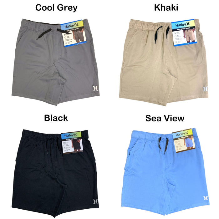 Hurley Boys Hybrid Short, 4-Way Stretch, Elastic Waistband and Reflective Logo