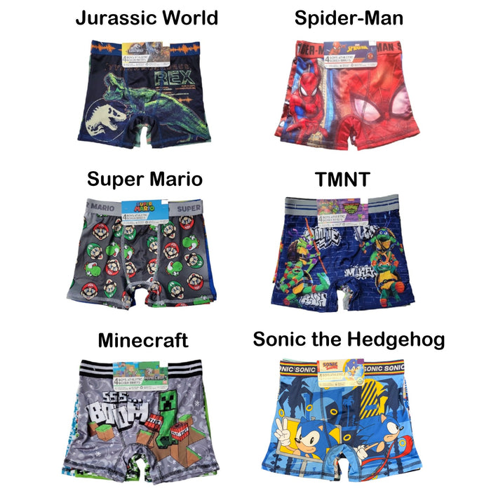 Character Boys 4-Pack Moisture Wicking Comfortable Boxer Brief