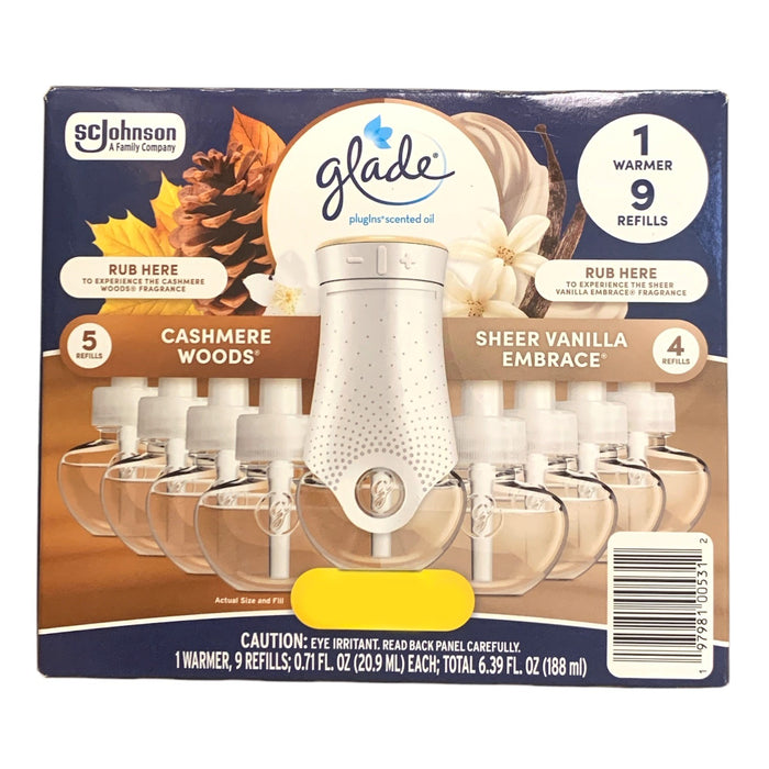 Glade PlugIns Scented Oil Warmers & 9 Refills – 5 Scent Options