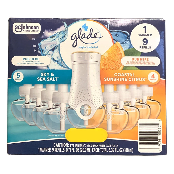 Glade PlugIns Scented Oil Warmers & 9 Refills – 5 Scent Options