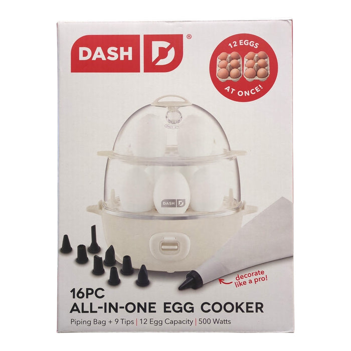 Dash 16-piece All-in-One Egg Cooker with Piping Bag & 9 Tips