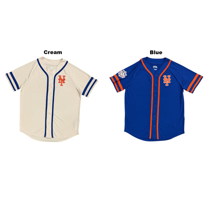CSA Adult Officially Licensed MLB Button Down New York Mets Jersey