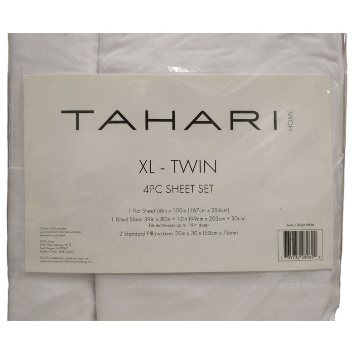 Tahari Home 4-Piece Solid Brushed Microfiber Sheet Set, Twin/TwinXL